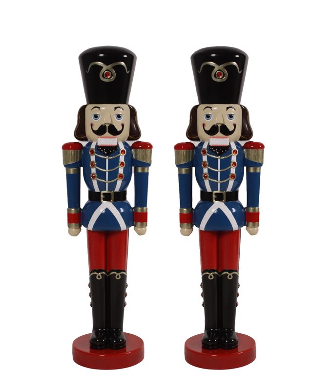 Pair Of 4ft Blue Nutcracker Models