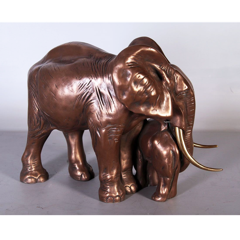 Elephant Mother and Baby Bronze