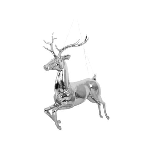 Hanging Reindeer Silver Leaf Hanging Reindeer Silver Leaf