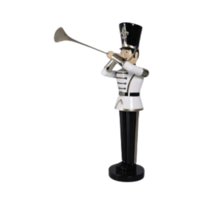 Toy Soldier with Trumpet 6ft Figure (White)