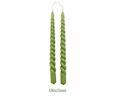 Rustik Lys - Swirl dinerkaarsen - Olive Green