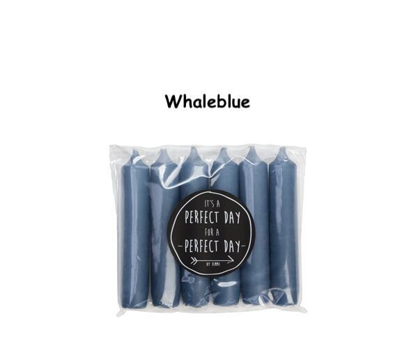 Rustik Lys dinerkaarsen - Set van 6 (WhaleBlue)
