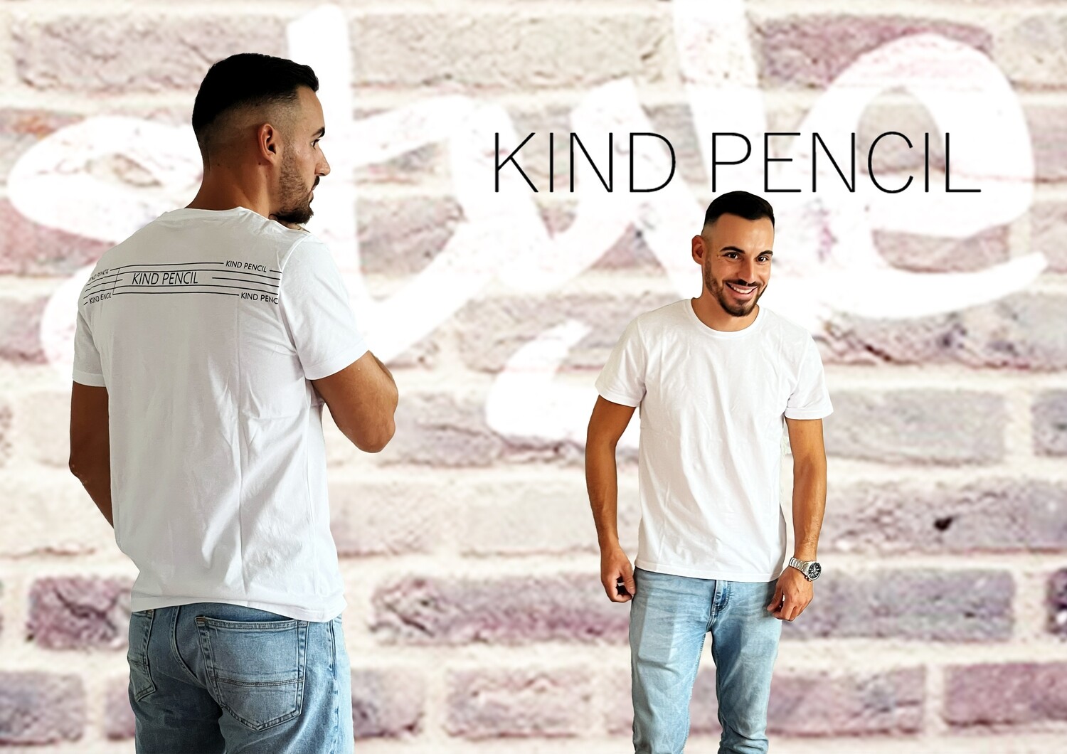 T-Shirt Normal Blanc &amp; motif sur dos