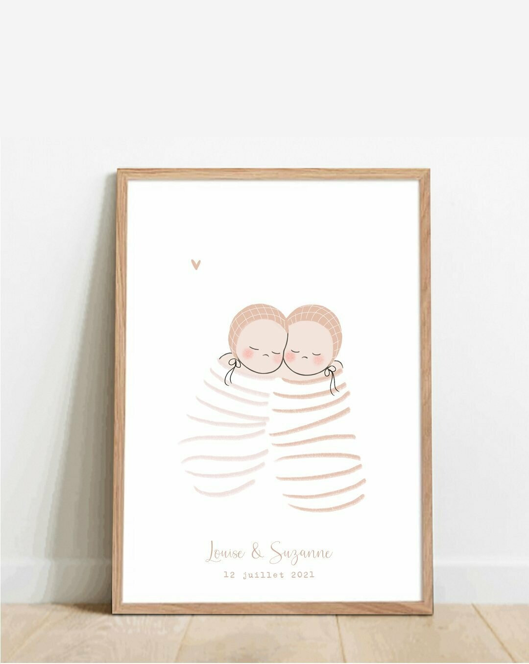 Affiche naissance personnalisable - Jumeaux