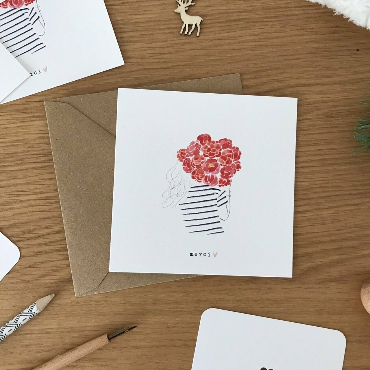 Carte "merci" + env.