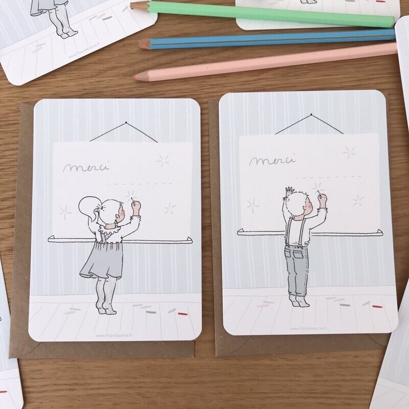 Carte "Merci Maîtresse/Maître/Mon Atsem"