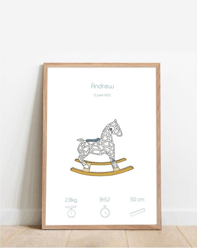 Affiche personnalisable - Cheval à bascule