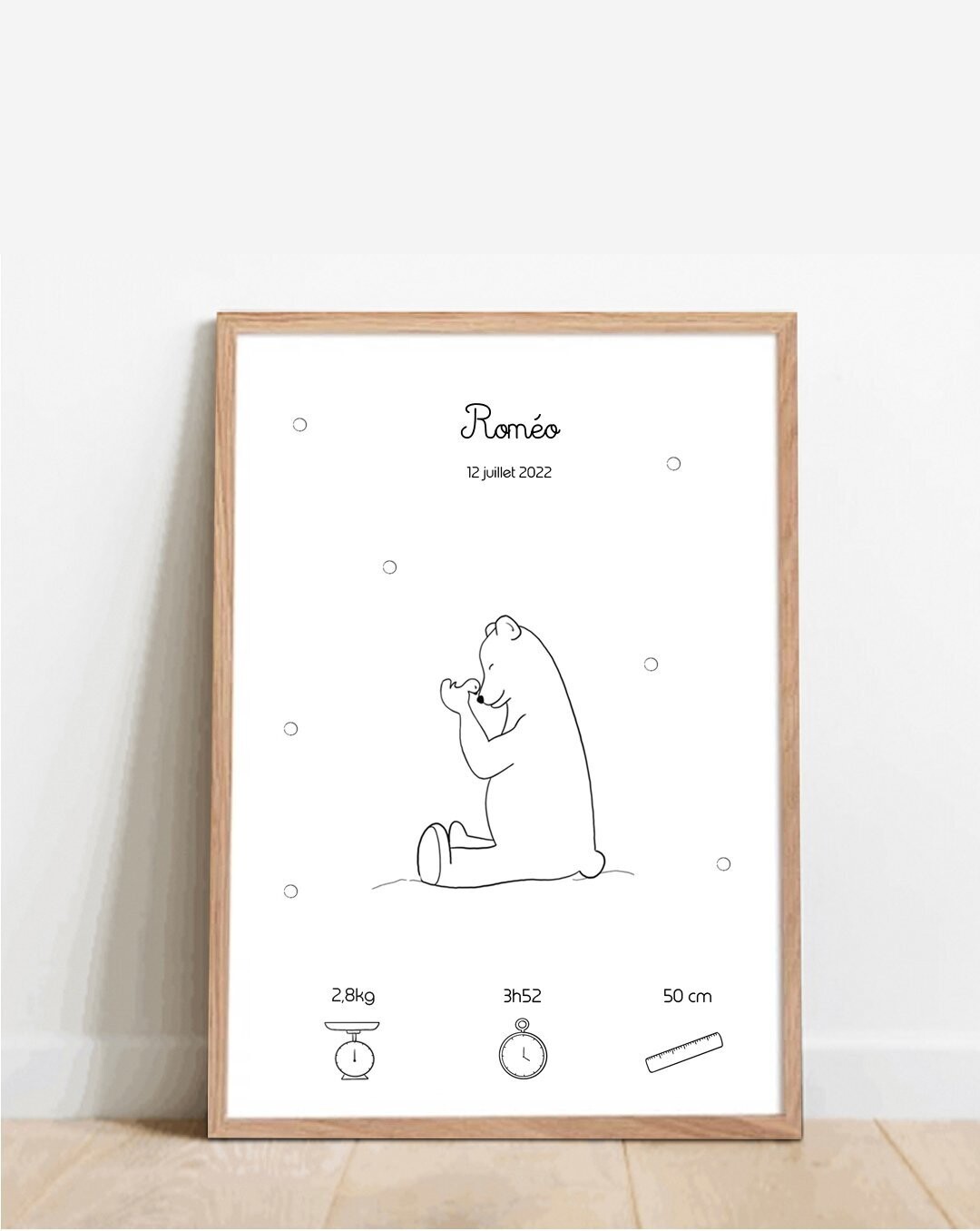 Affiche personnalisable - L'ours et l'oiseau