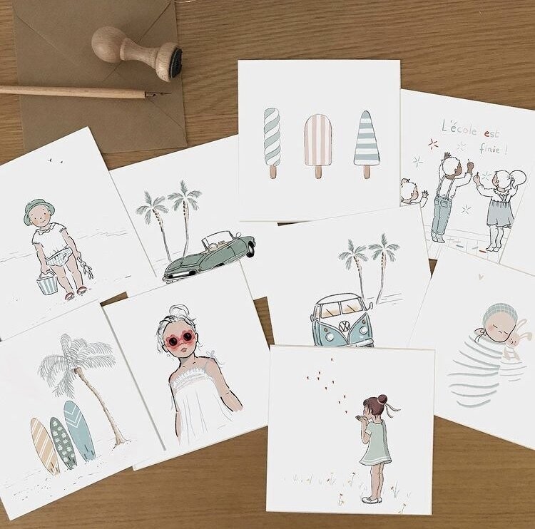 Carte illustrée au choix + enveloppe
