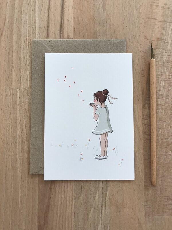 Carte postale - Bisous / A bientôt / Départ / Je t'aime