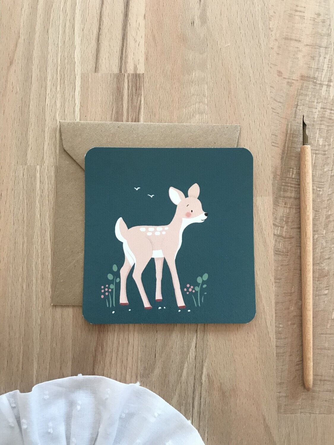Mini carte postale - Faon