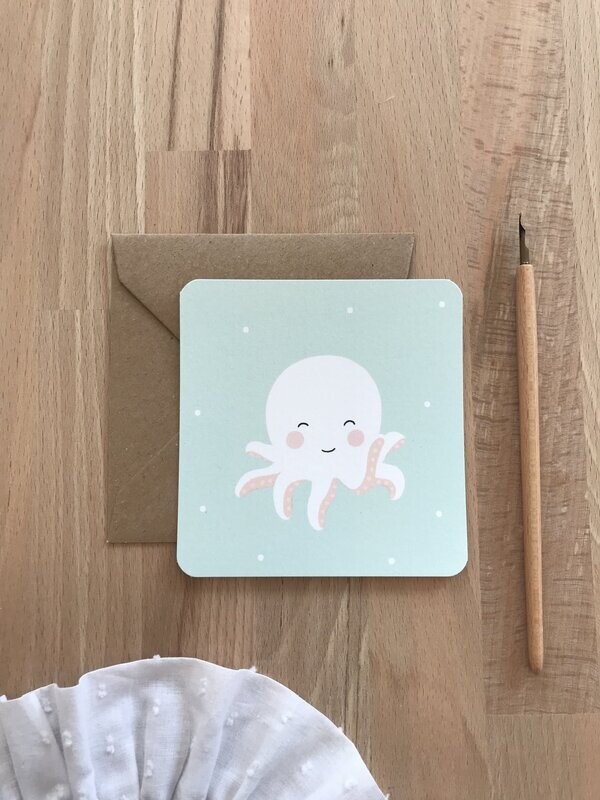 Mini carte postale - Pieuvre