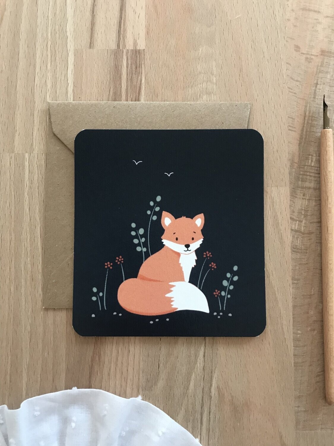 Mini carte postale - Renard