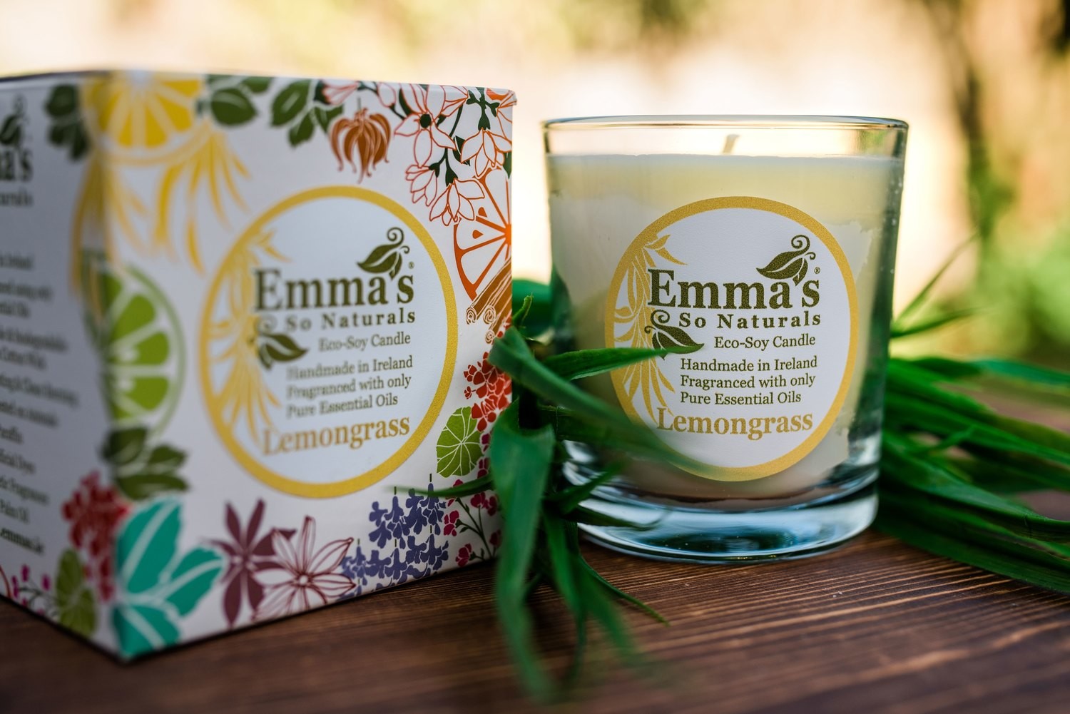 Lemongrass Natural Candle in Glass Tumbler.