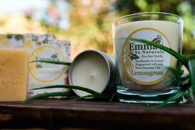Lemongrass Natural Candle in Glass Tumbler.