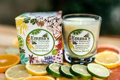 Citrus Blend Natural Candle in Glass Tumbler.