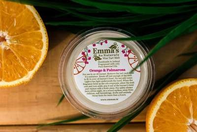 Orange and Palmarosa Natural Wax Tart Melt.