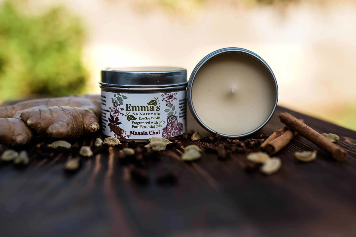 Masala Chai Natural Candle in Tin.