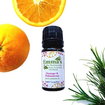Orange and Palmarosa Pure Essential Oil Blend 10ml for Aroma Diffuser &amp; Oil Burner.