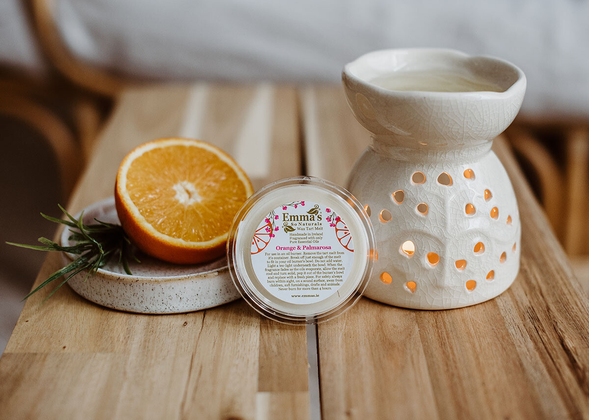 Orange and Palmarosa Natural Wax Tart Melt.