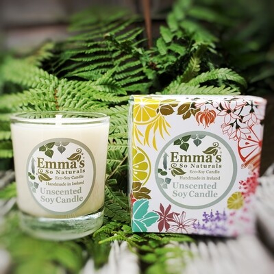 Unscented Natural Candle in Glass Tumbler.