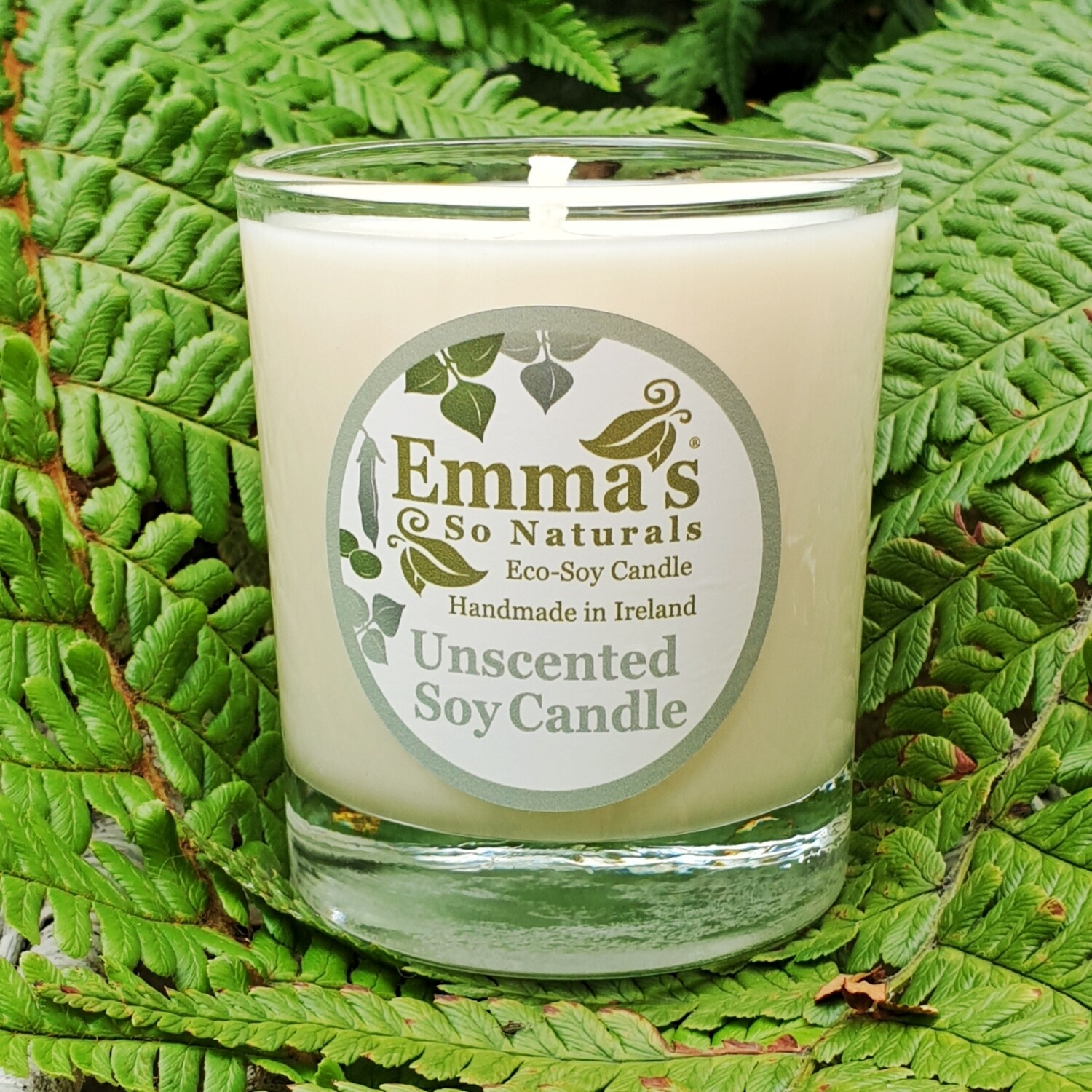 Unscented Natural Candle in Glass Tumbler.