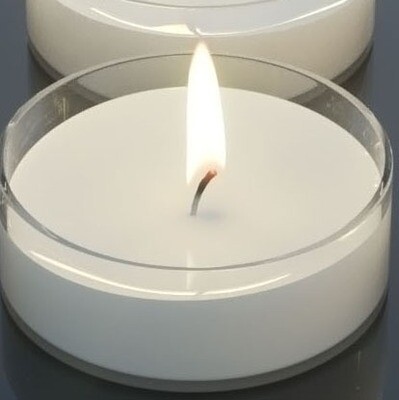 Tealight Candles in Glass Cup Holders - 6 Pack.