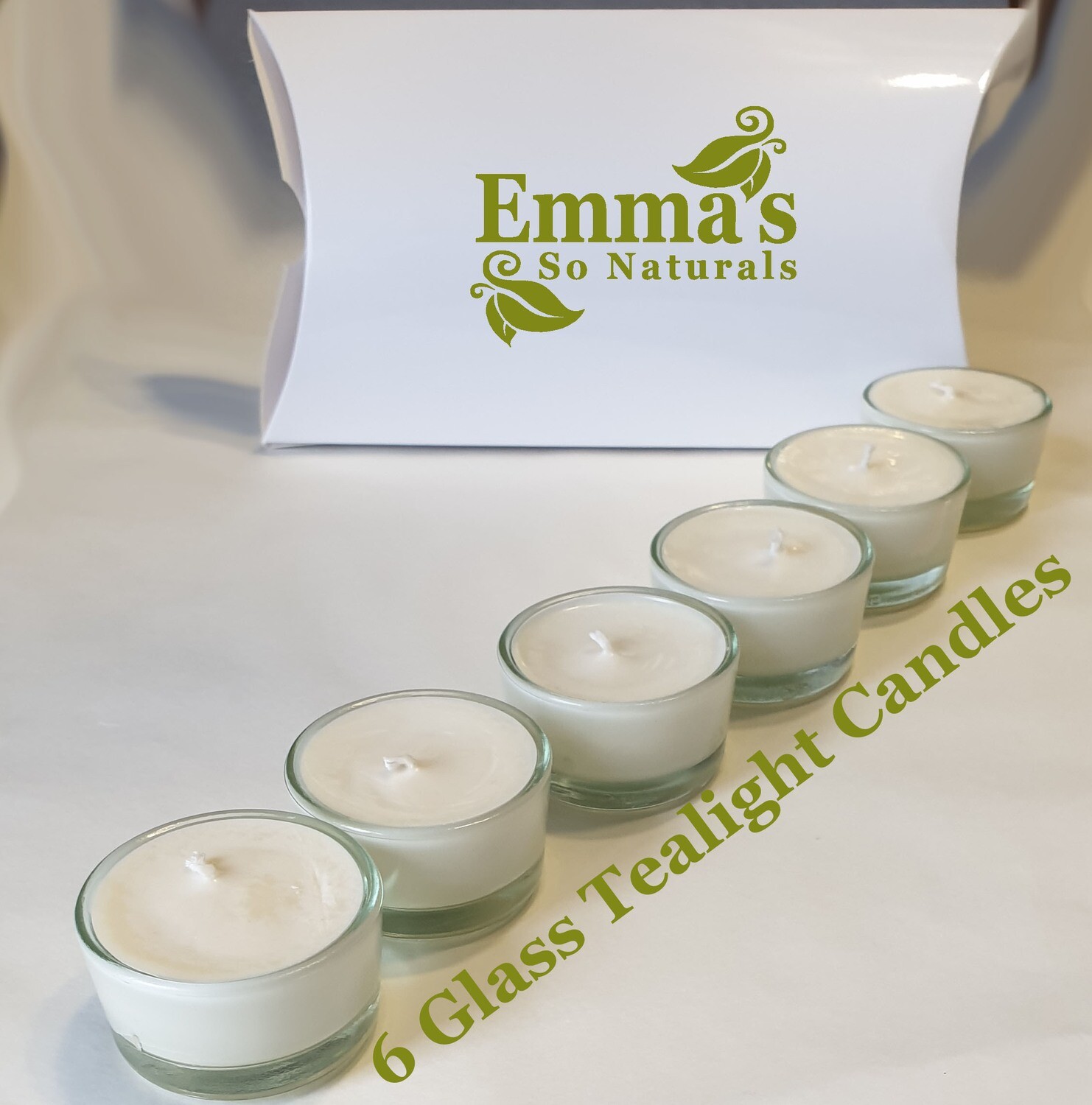 Tealight Candles in Glass Cup Holders - 6 Pack.