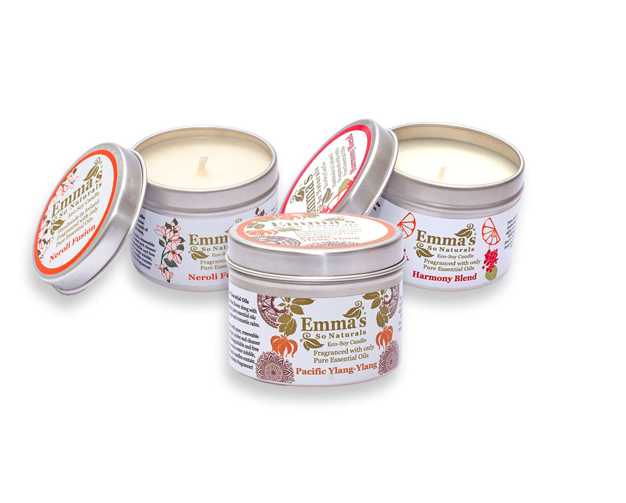 Natural Candle in Tin. Set of 3. Buy three, get 3rd half price!