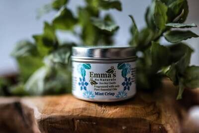Mint Crisp Natural Candle in Tin.