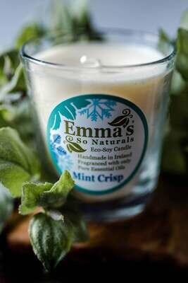 Mint Crisp Natural Candle in Glass Tumbler.