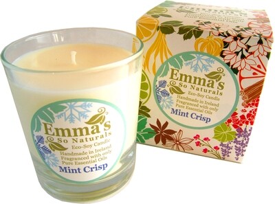 Mint Crisp Natural Candle in Glass Tumbler.