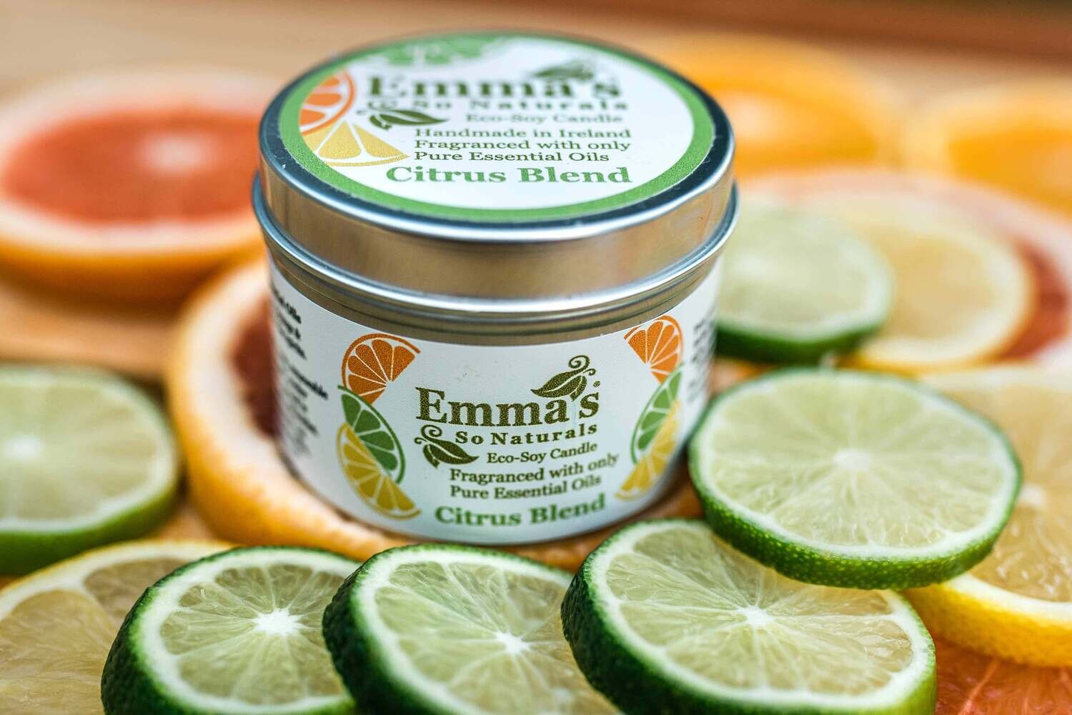 Citrus Blend Natural Candle in Tin.