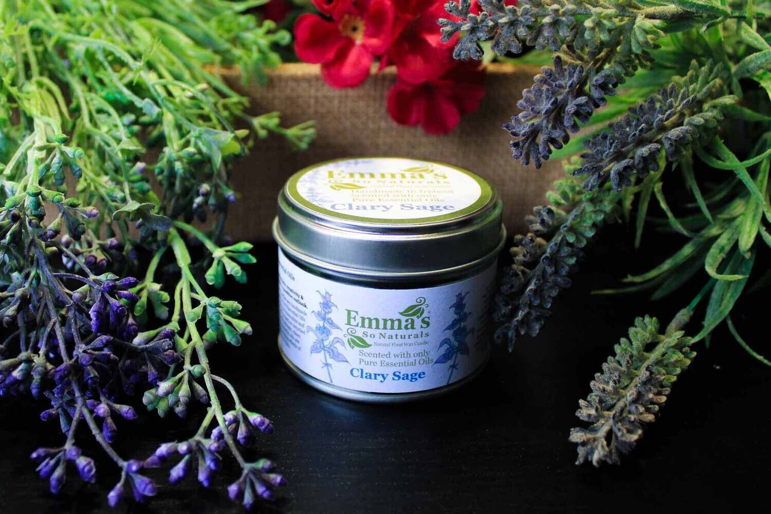 Clary Sage Natural Candle in Tin.