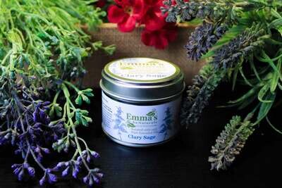 Clary Sage Natural Candle in Tin.