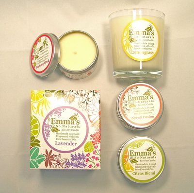 Gift wrapped Hamper. Choose any 5 Natural Scented Candles!