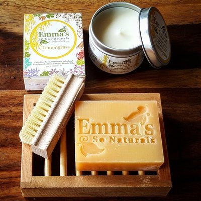 Handmade Natural Soap &amp; Tin Candle Gift set.