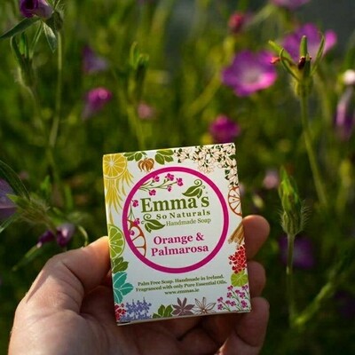 Orange and Palmarosa Handmade Natural Soap Bar. Clearance sale!