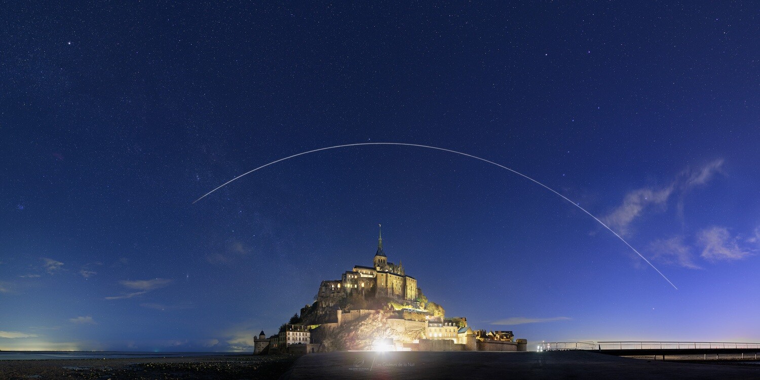 La Station Spatiale Internationale (ISS) et le Mont Saint-Michel