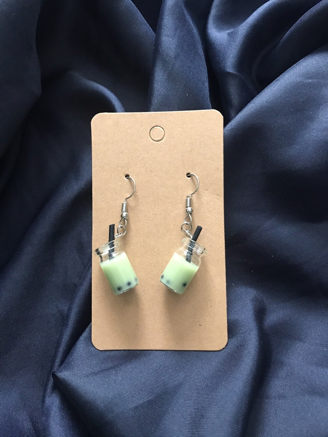 Sage Green Bubble Tea Earrings