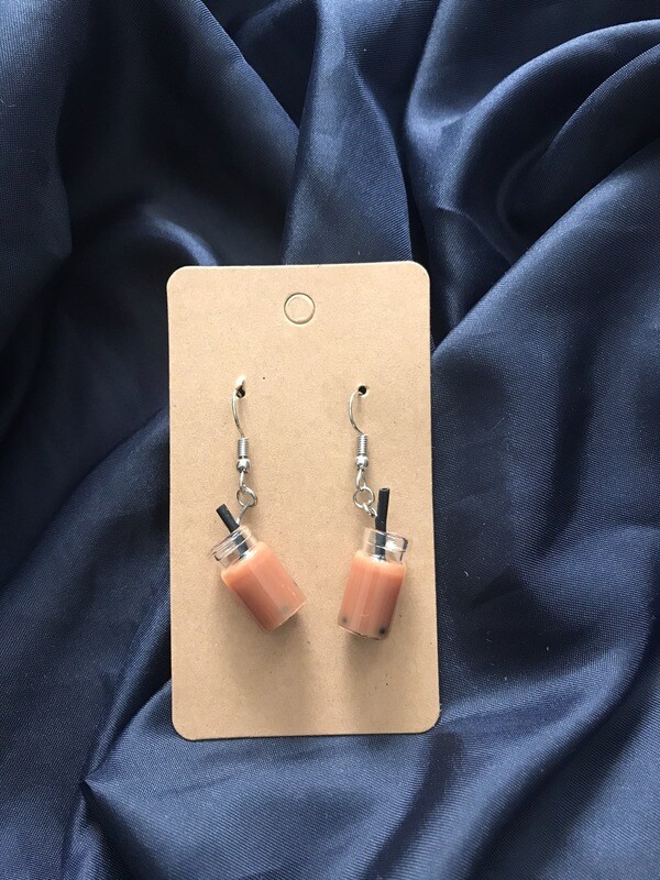 Brown Bubble Tea Earrings