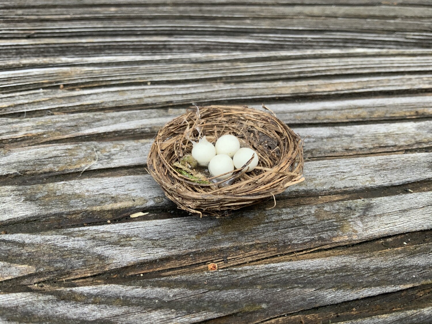 Nest mit Eier 3,5 x 3,5 x 1 cm