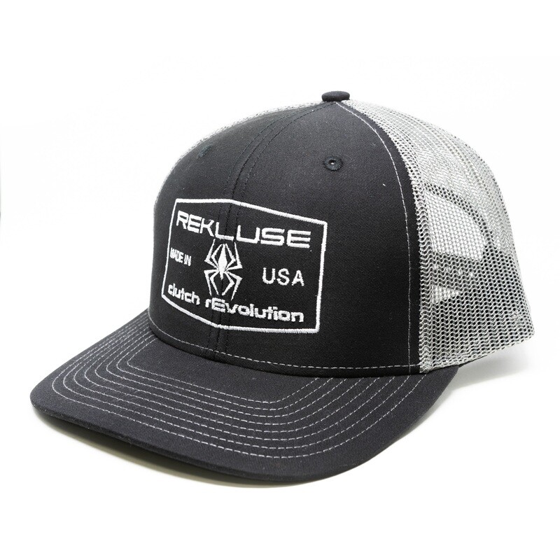 TRUCKER PATCH HAT, BLACK / GRAY, SNAP BACK