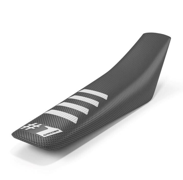 ONE GRIPPER RIBBED SEAT COVER DARK GREY/WHITE
