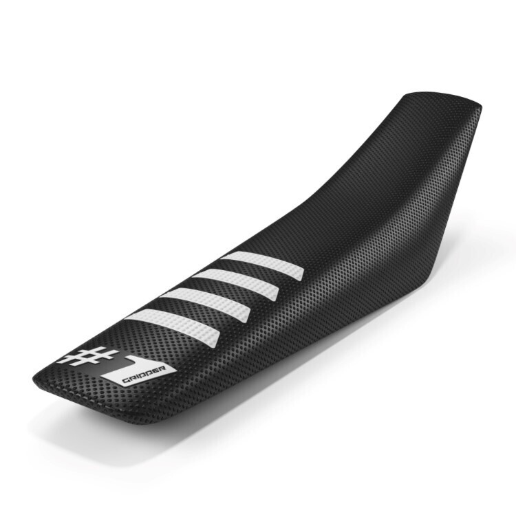 ONE GRIPPER RIBBED  SEAT COVER BLACK/WHITE
