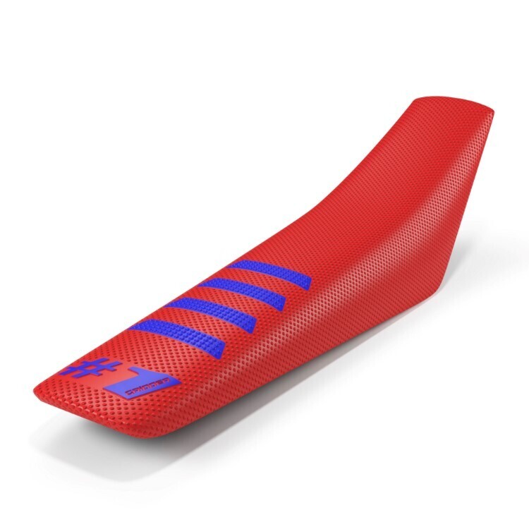 ONE GRIPPER RIBBED SEAT COVER RED/BLUE