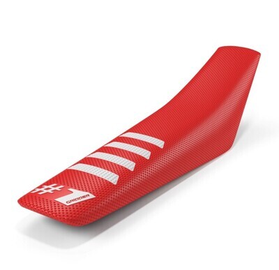 ONE GRIPPER RIBBED SEAT COVER RED/WHITE