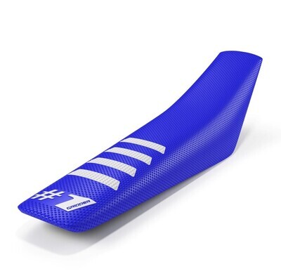 ONE GRIPPER RIBBED SEAT COVER BLUE/WHITE