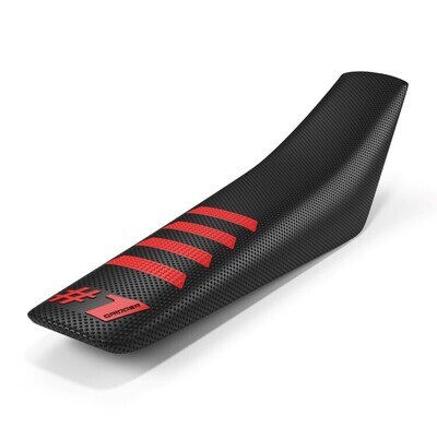 ONE GRIPPER RIBBED SEAT COVER BLACK/RED