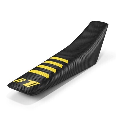 ONE GRIPPER RIBBED SEAT COVER BLACK/YELLOW,